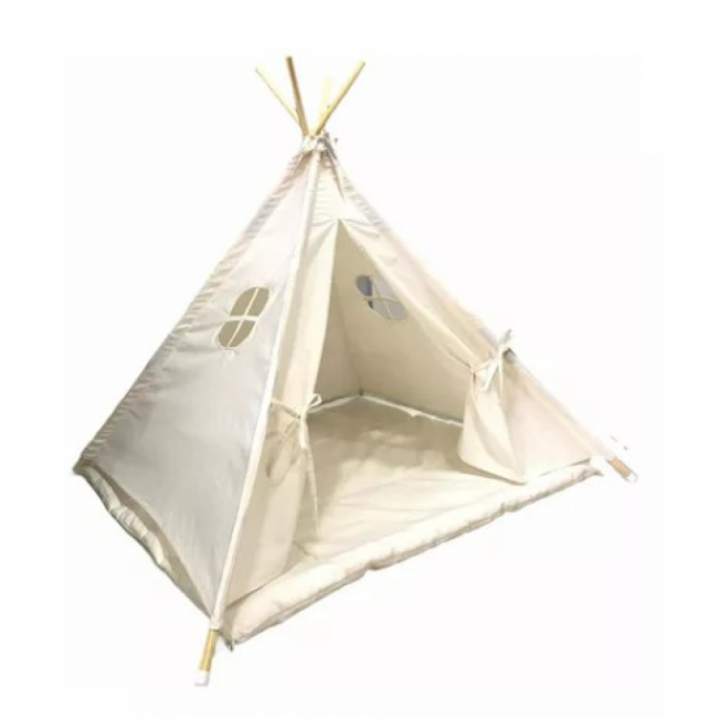 Cabana Bege com Tapete Acolchoado