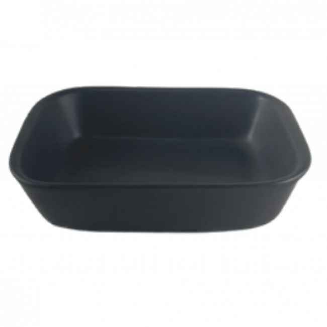 TRAVESSA RETANGULAR ARGILA PRETO MATE 19CM
