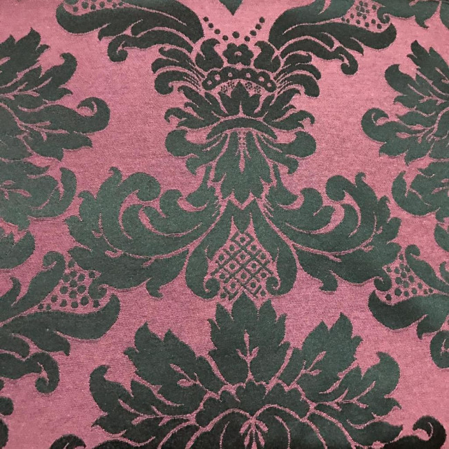 Tecido Jacquard Rosa/Preto Medalhão 6m x 2,8m