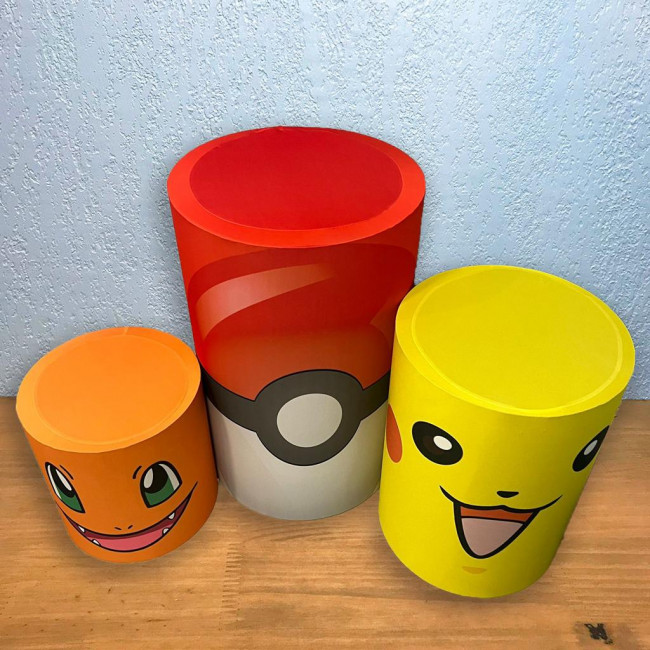 ..Pokemon -  Cilindro M1 - 60cm (A) x 42cm (D)  Pikachu Amarelo Cilindro com Capa
