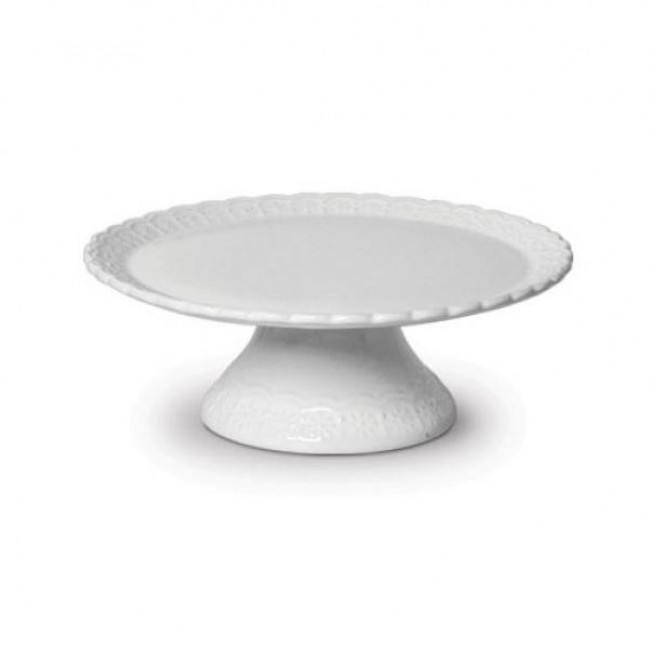 DOCEIRA BRANCA CERAMICA BORDA RENDADA M
