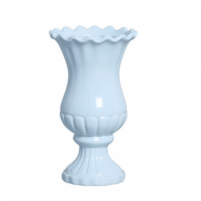 VASO AZUL BEBE CERAMICA MINI TAÇA BABADO