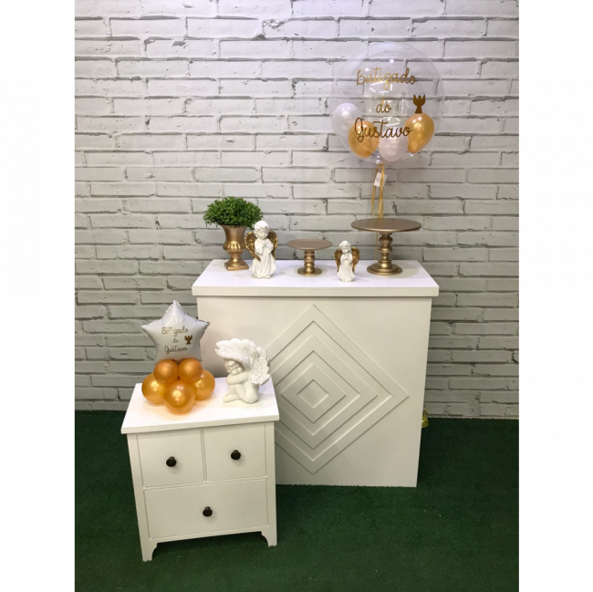 MESA APARADOR CUBO ROSA BEBE DESMONTAVEL (MOVEL APOIO)