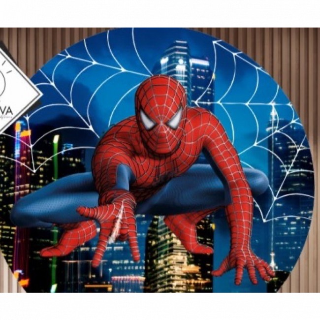 CAPA PARA MINI PAINEL REDONDO 50CM HOMEM ARANHA