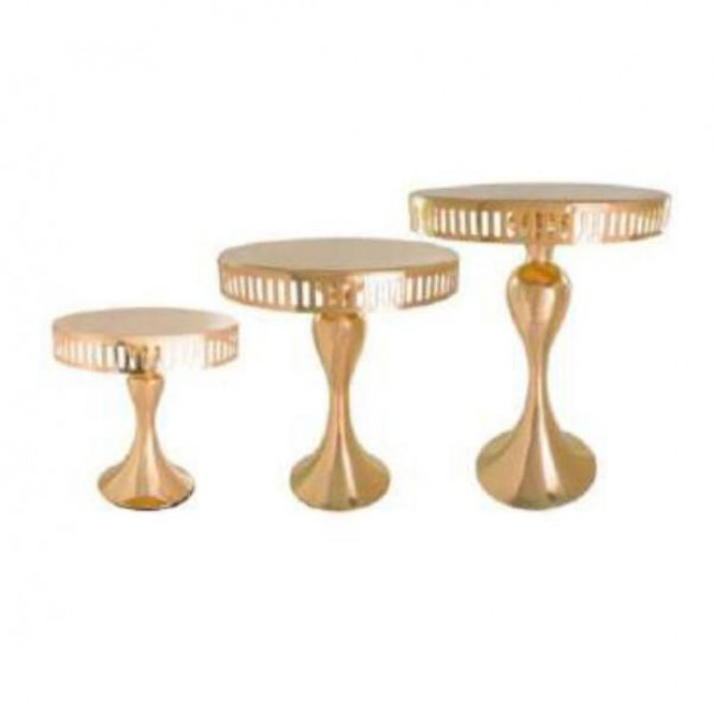 BANDEJA METAL LUXO DOURADA P