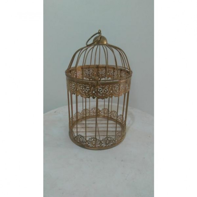 GAIOLA METAL DOURADA M