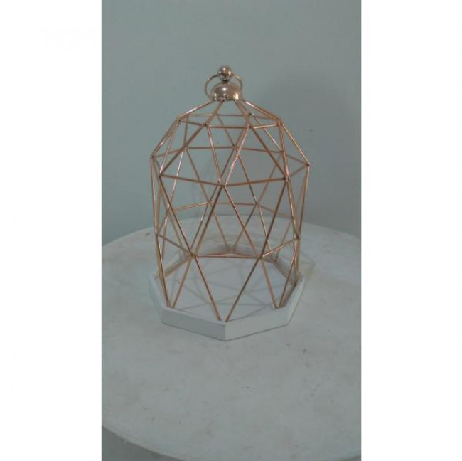 GAIOLA ROSE COM BASE BRANCA M