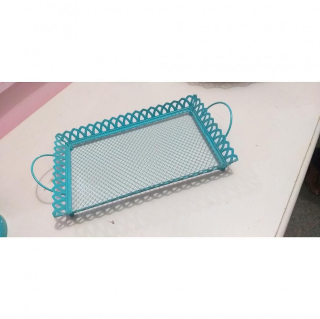 Bandeja Retangular metal tiffany M