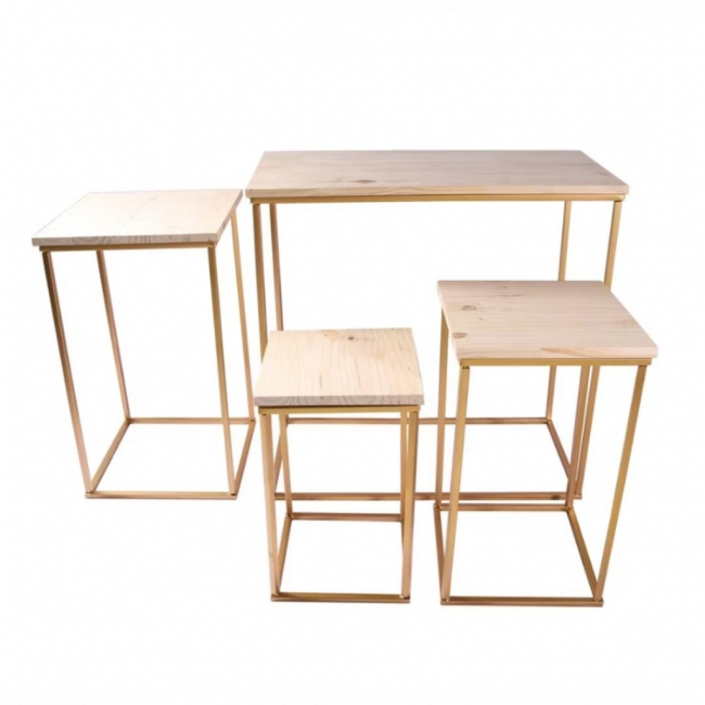 MESA BRANCA E DOURADO P