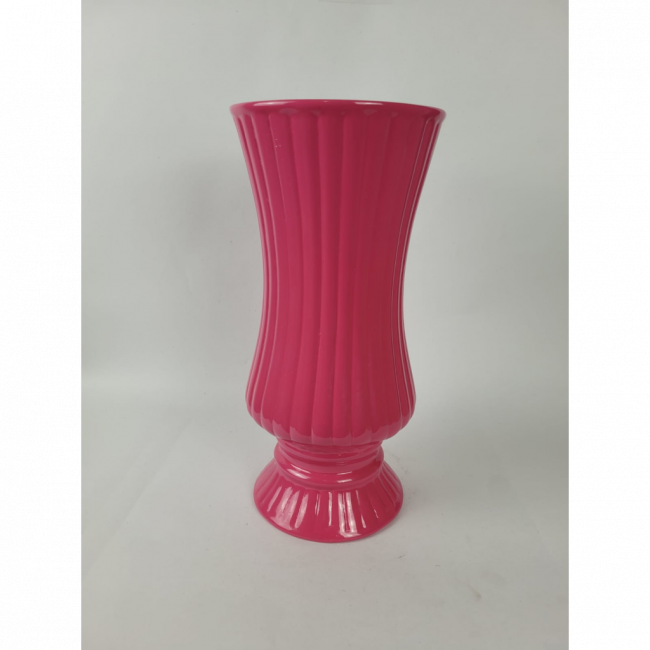 VASO DE PORCELANA DE LISTRINHA - ROSA PINK