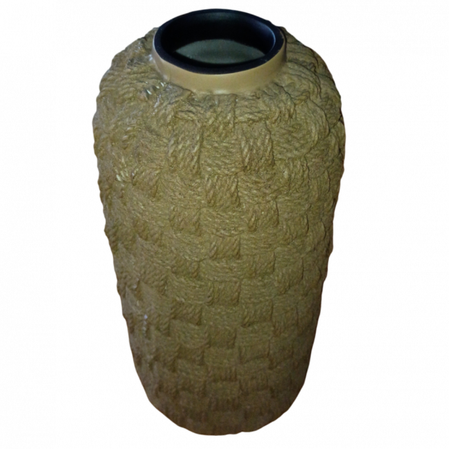 VASO BEGE RENDA/CORDAS (FIBRA M)