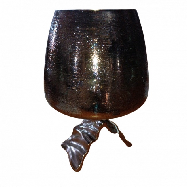 VASO OVAL BAIXO OURO VELHO (BASE GARRA)