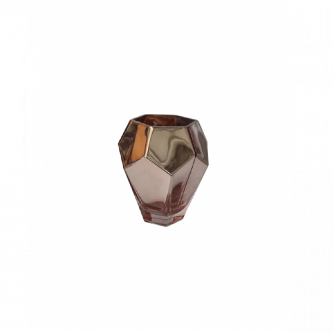 Vaso Geométrico Cerâmica Rosa G