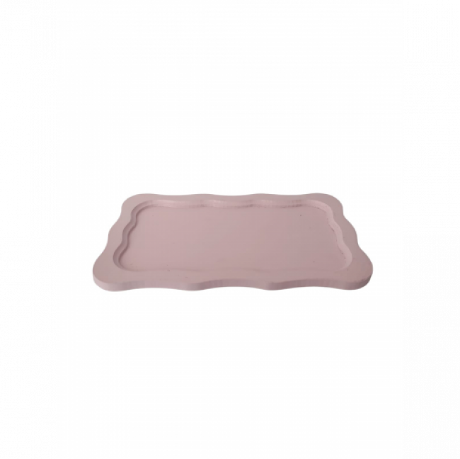Bandeja Retangular M MDF Rosa Bebê