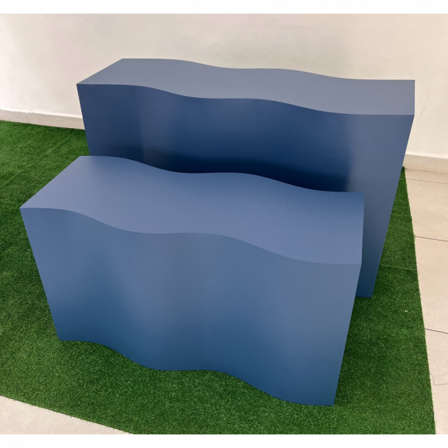 MESA BALCÃO ONDAS AZUL P