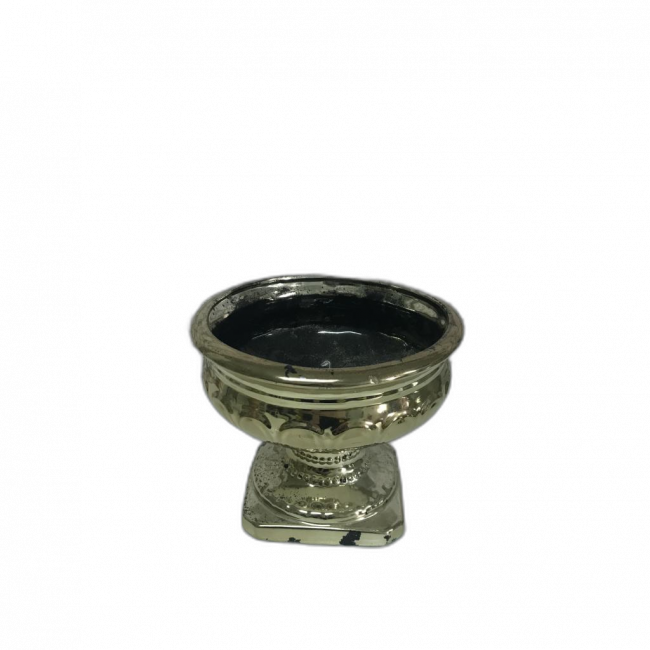 VASO EM RESINA DOURADO BOCA  ABERTA M LINHA-CÁLICE