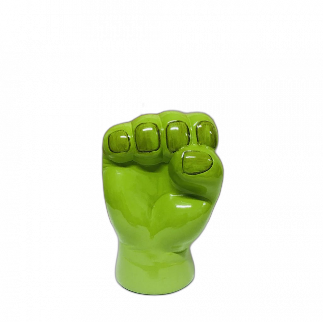 MÃO DO HULK EM CERÂMICA VERDE