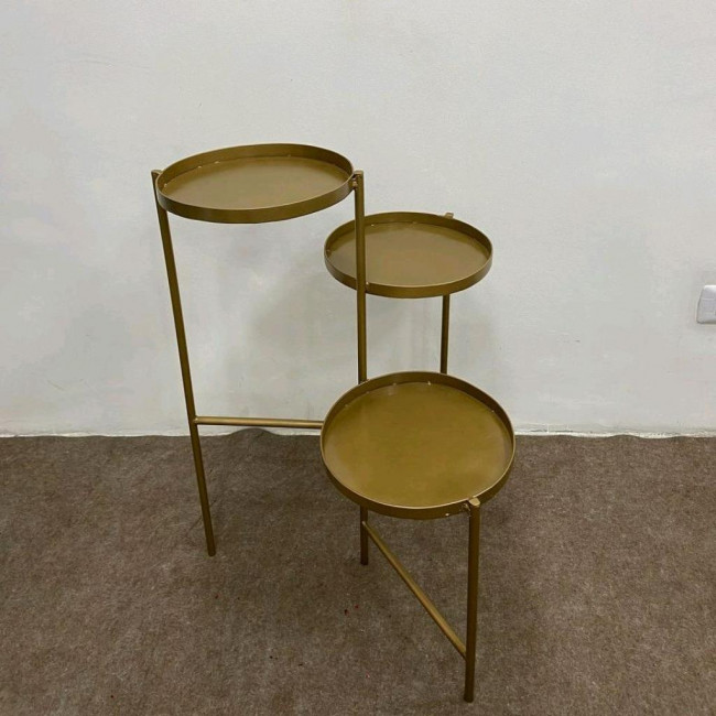 MESA BANDEJAS DOURADA