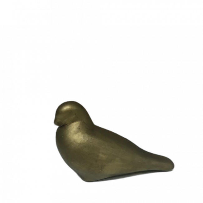PÁSSARO  EM RESINA DOURADO ENVELHECIDO M