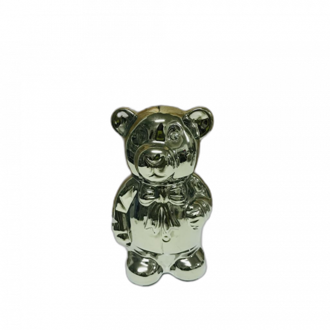 URSO EM CERÂMICA PRATA