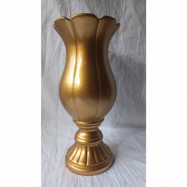 Vaso taça flor dourado g