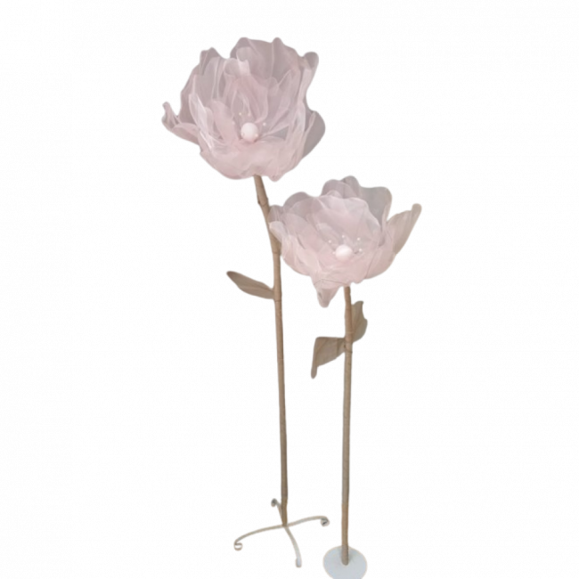 Flor Rosa Antigo 3D tecido