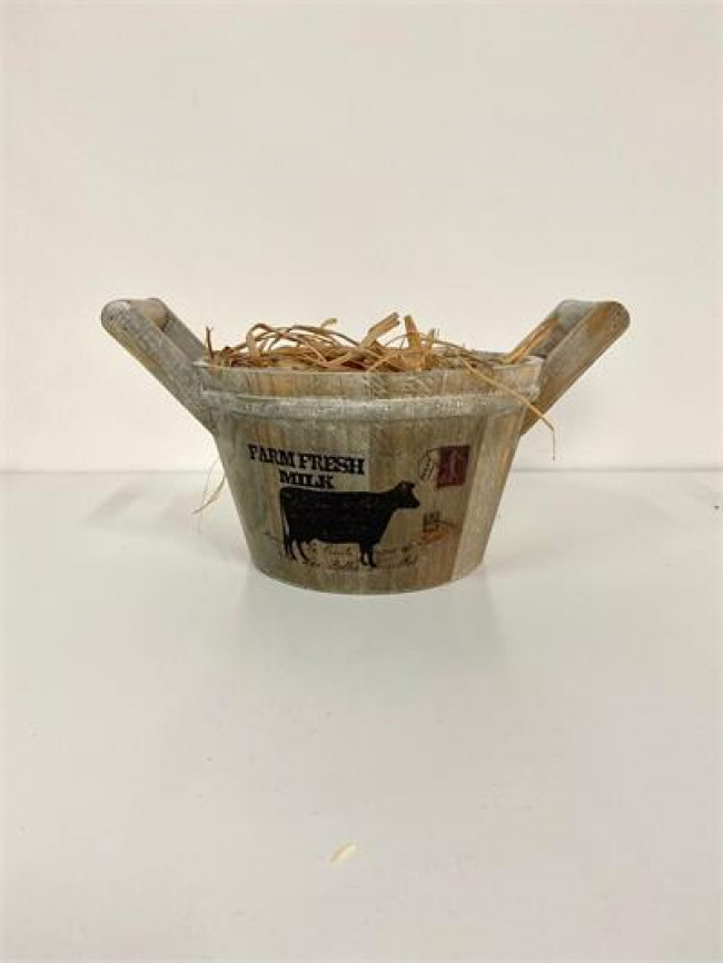 CX MAD CACHEPOT VACA CINZA  A15D27 P