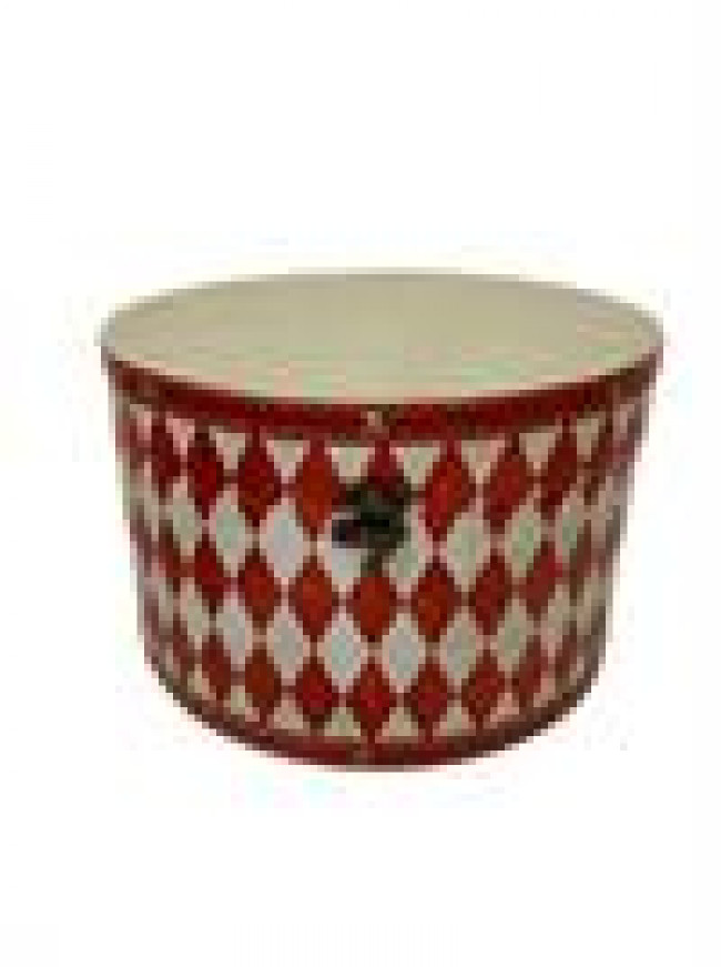 CX MDF CAIXA REDONDA TRIÂNGULOS CIRCO VERMELHO D24P