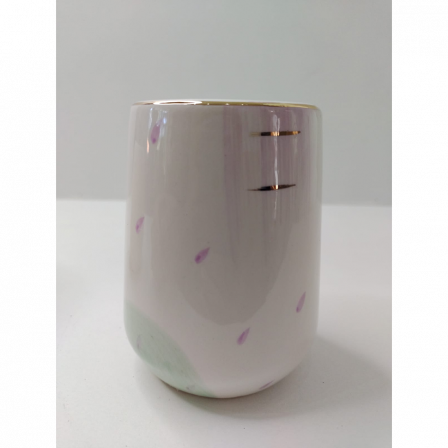 05-6121 VASO RAJADO DE LILAS E DOURADO