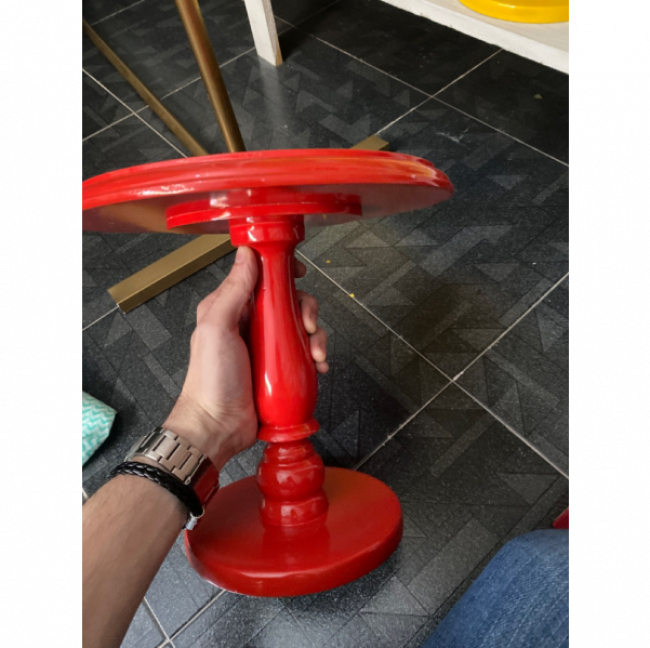 SUPORTE PARA BOLO MEDIO VERMELHO LAQUEADO