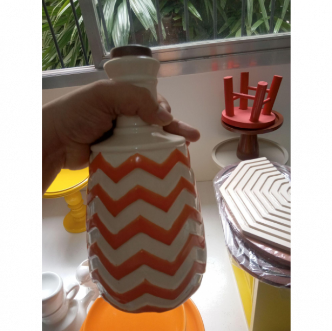 VASO CHEVRON LARANJA BEGE