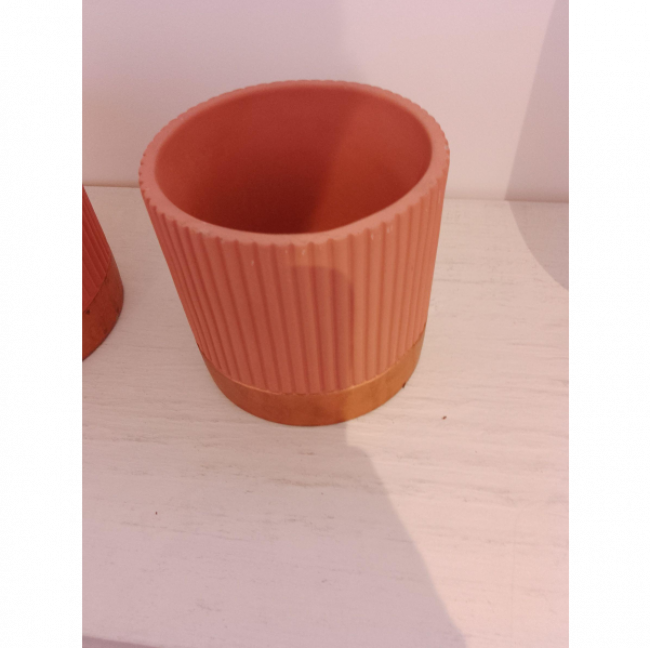 CACHEPOT TERRACOTA BORDA ROSE GOLD