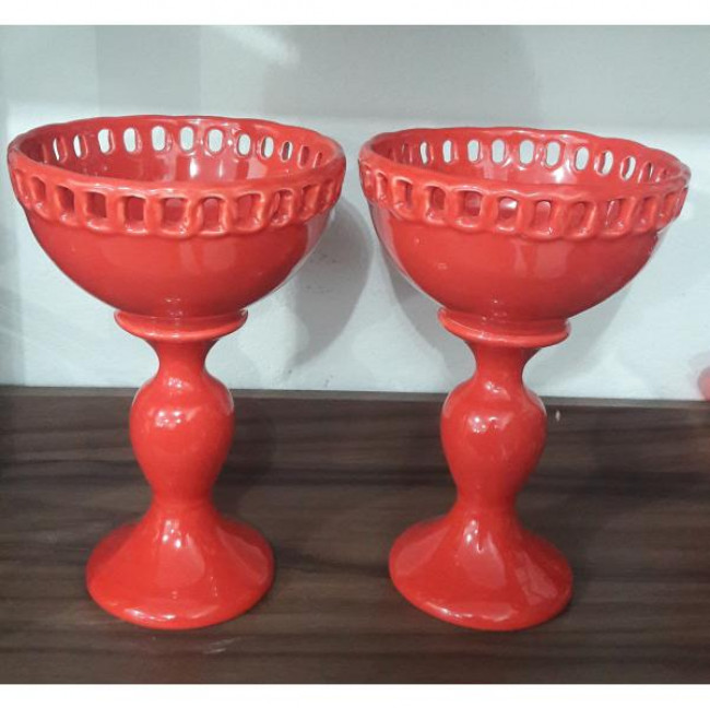 SUPORTE VERMELHO TRELIÇADO FUNDO