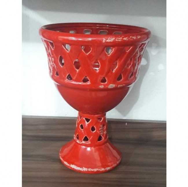 VASO VERMELHO TRELIÇADO AL 32 X 24