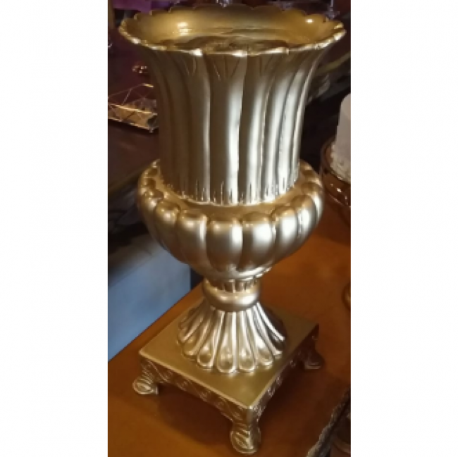 VASO DOURADO ALTO RESINA GOMOS