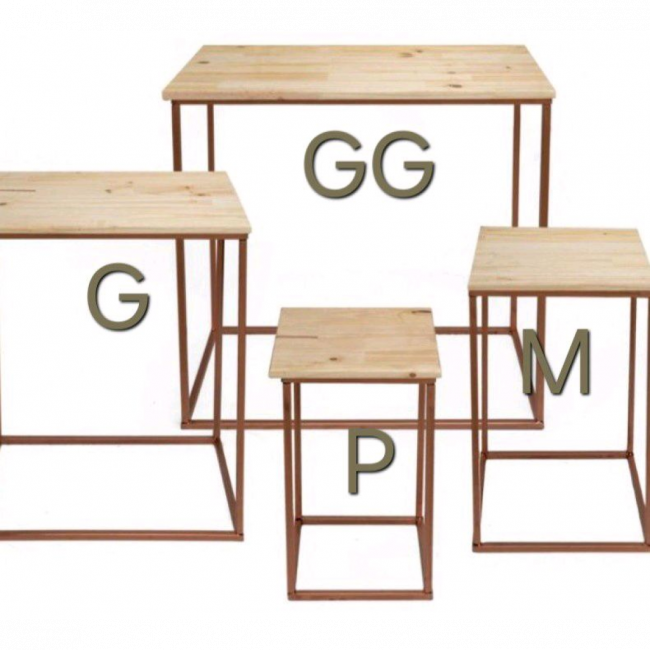 Mesa Cubo Metal Rose Gold M