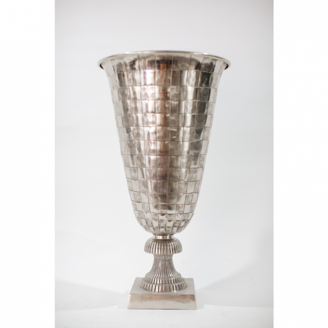 Vaso Alumínio prataria Trabalhado