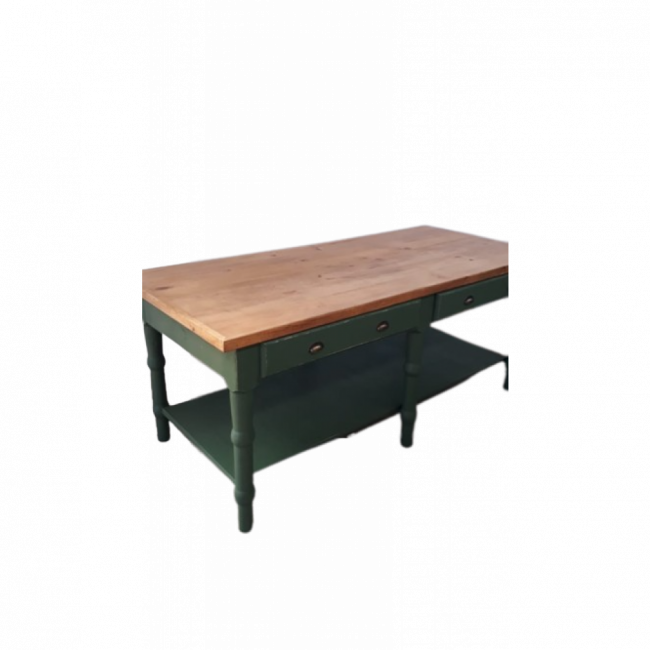 MESA ILHA VERDE COM GAVETAS