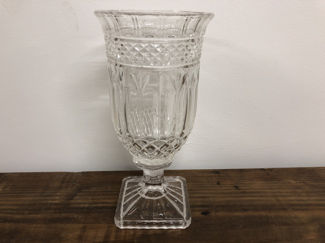 VASO VIDRO CRISTAL TRABALHADO