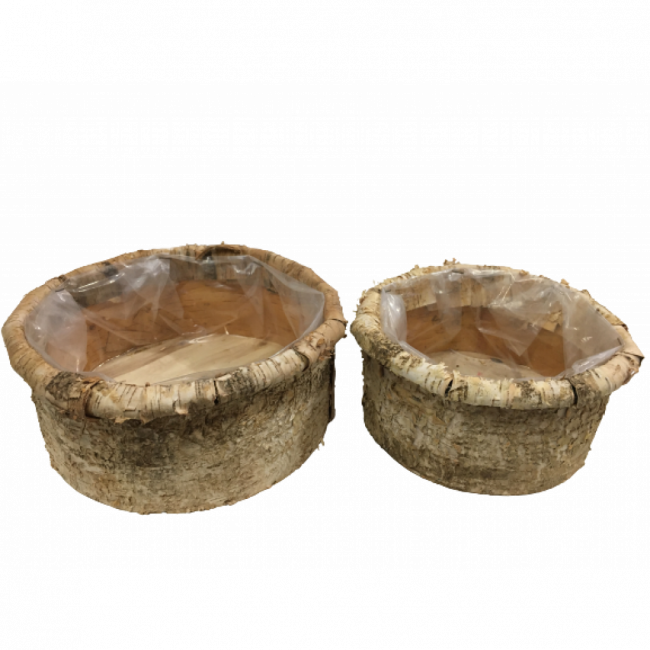 CACHEPOT TRONCO DE MADEIRA PARA FLORES/PLANTAS M