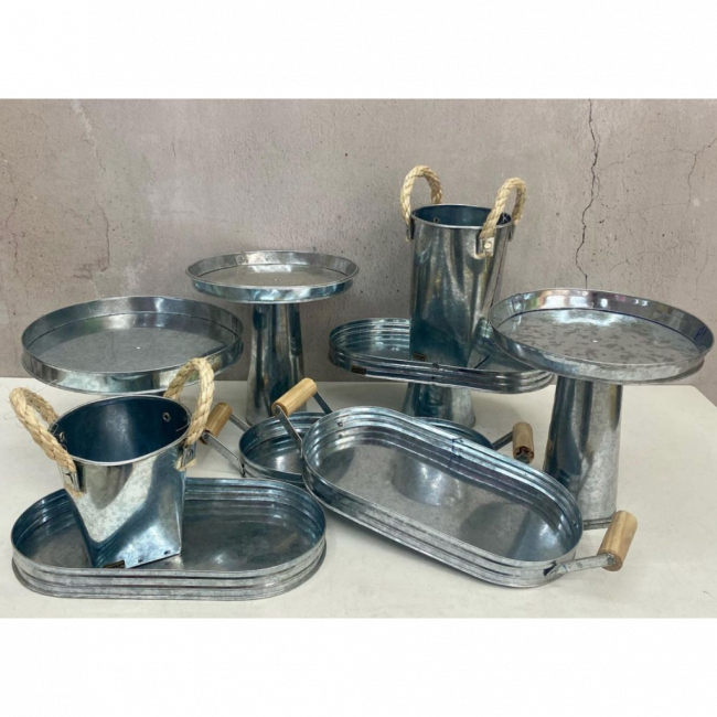 CACHEPOT GALVANIZADO BAIXO