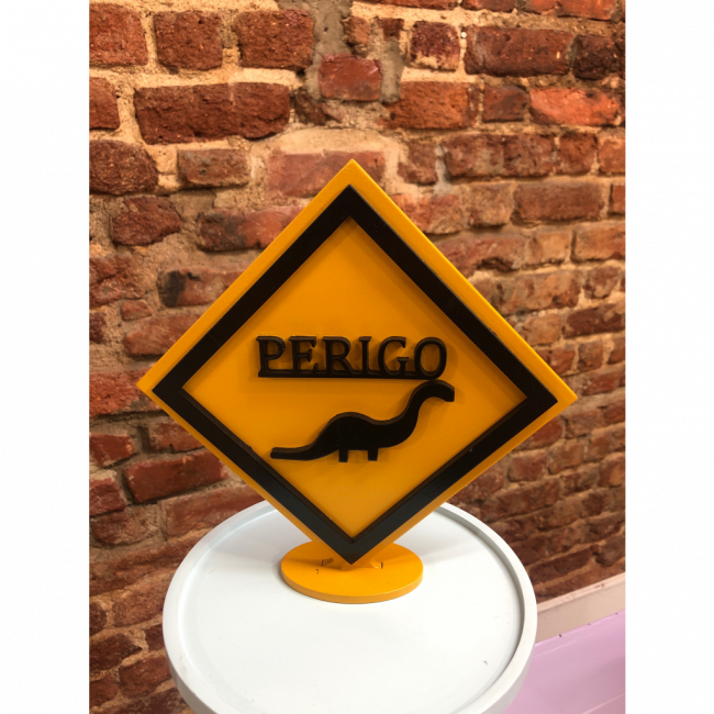 PLACA PERIGO (DINOSSAUROS)