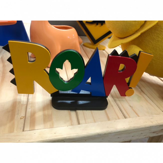 PALAVRA ROAR PARA MESA (DINOSSAURO)