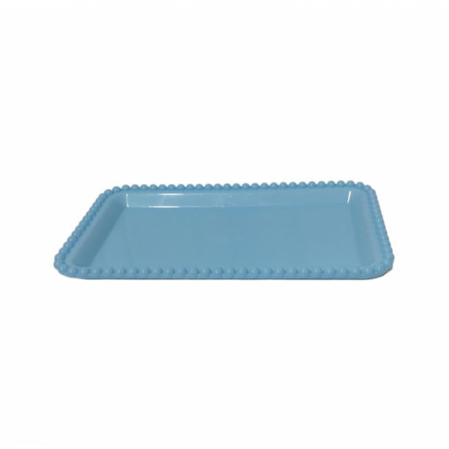 BANDEJA BOLINHA AZUL 25C X 15L CM PLÁSTICO
