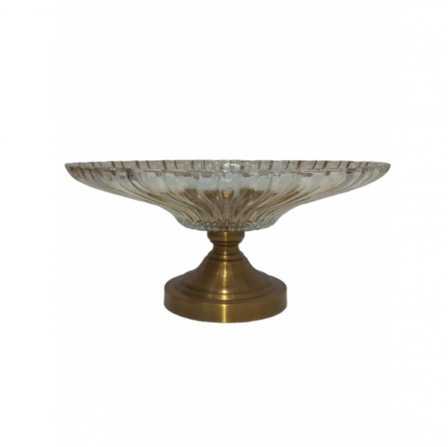 DOCEIRA REALEZA REDONDA BRONZE M 18A X 37D CM VIDRO 