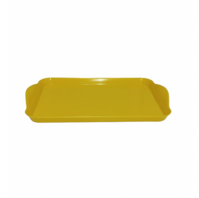 BANDEJA RETANGULAR P AMARELO 1A X 12L X 20 C CM PLÁSTICO