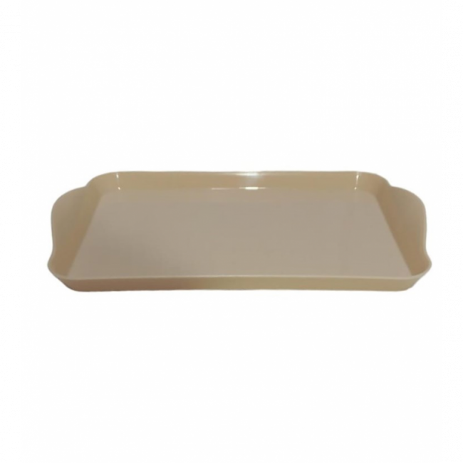 BANDEJA RETANGULAR P BEGE 1A X 20C X 12L CM PLÁSTICO