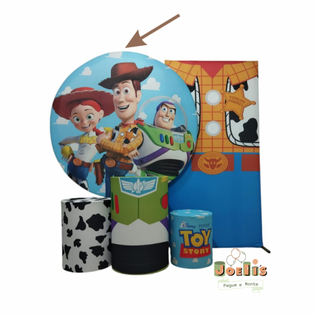TOY STORY SUBLIMADO CAPA 1,5M PAINEL REDONDO TECIDO