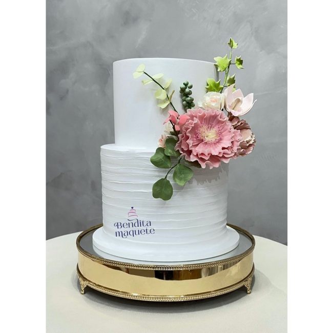 BELLA CAKE 2 andares (30cm altura / altero flor) / Boleira não inclusa